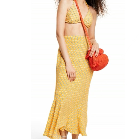 NWT RHODE Dainty Lotus Print Wrap Top and Midi Skirt Set Size Small - Picture 3 of 11